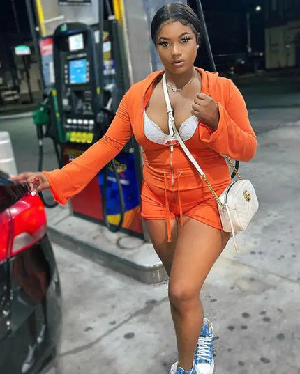 Zip - Up Hooded Romper