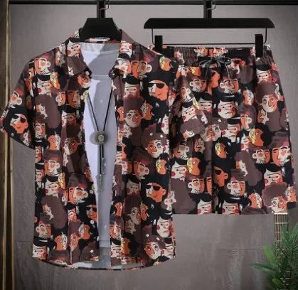 Hawaii Plus Size Flower Shirt Men's Printed Pants