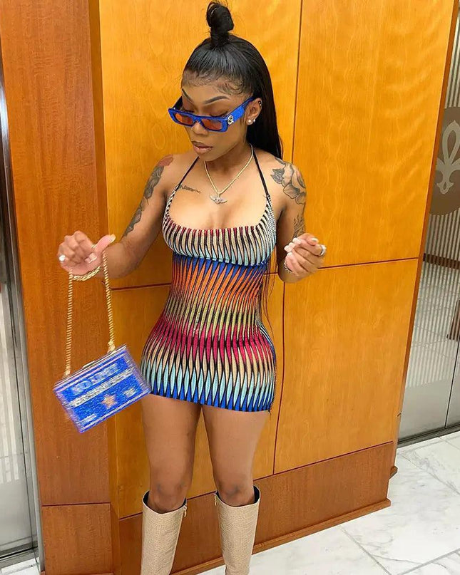 Gradient Mesh Mini Dress