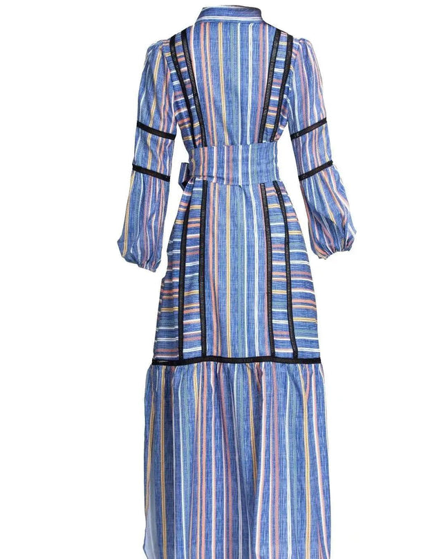 Polo Collar Striped Dress
