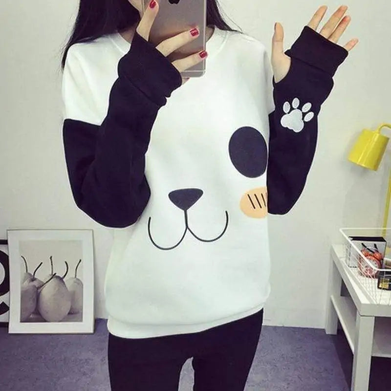 Kawaii Panda Print Sweater