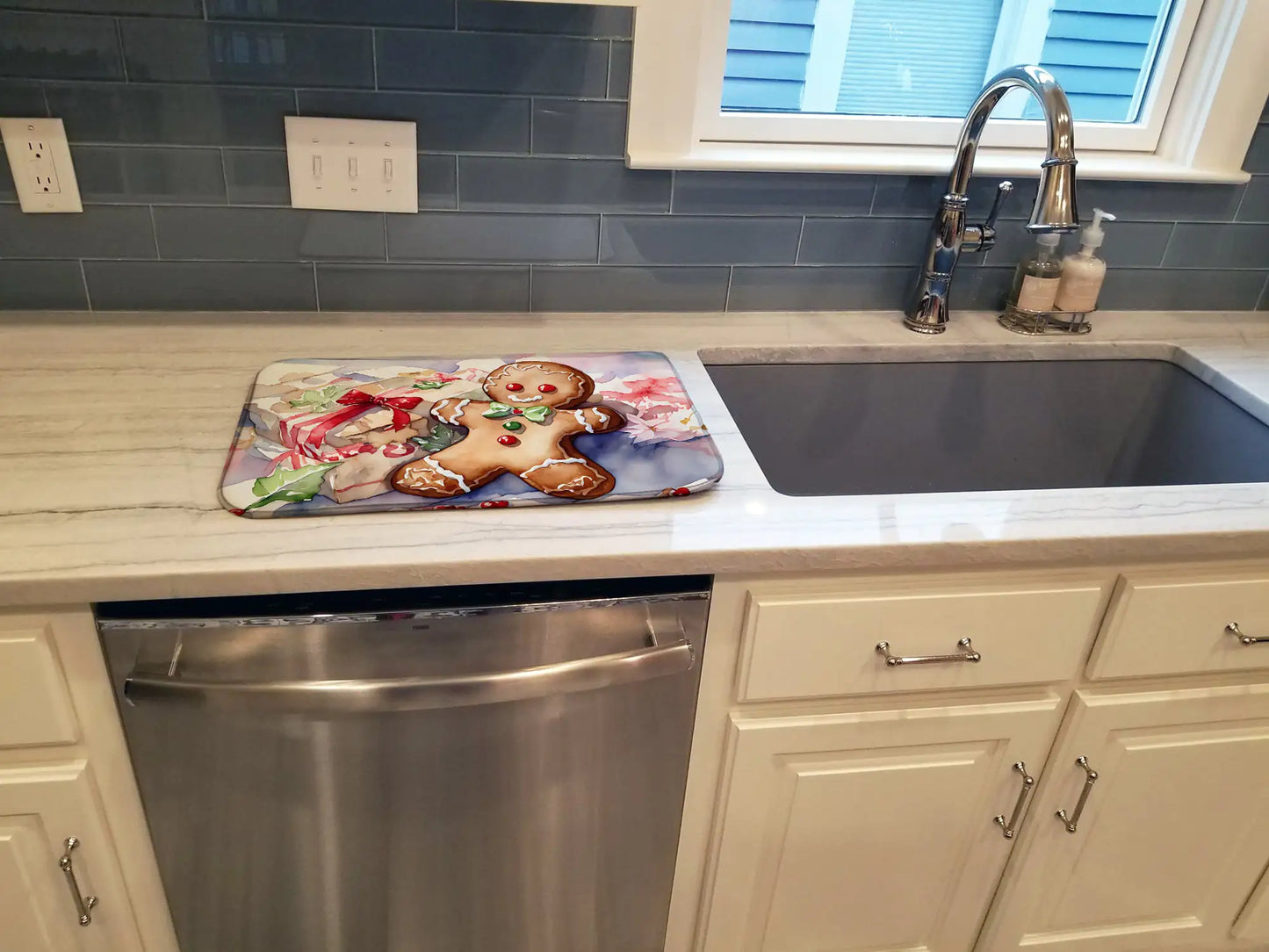 Christmas Gingerbread Dish Drying Mat