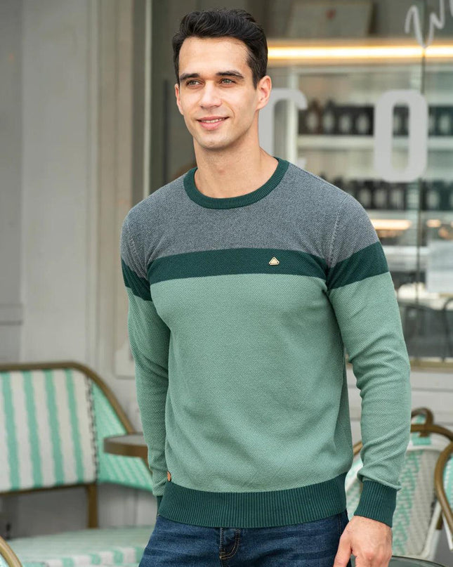 Spliced Cotton Sweater