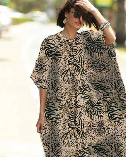 Wide Dress -Animal Print