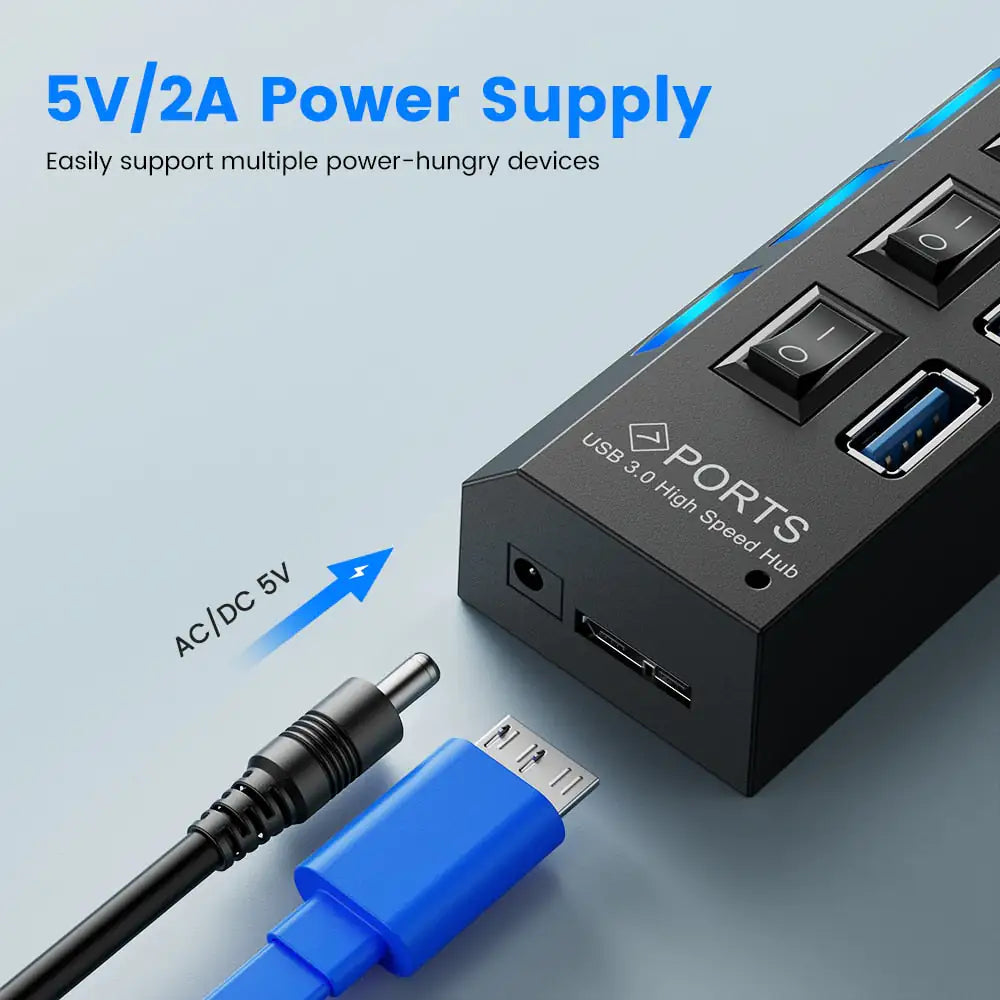 USB 3.0 Hub with 4/7 Extension Port