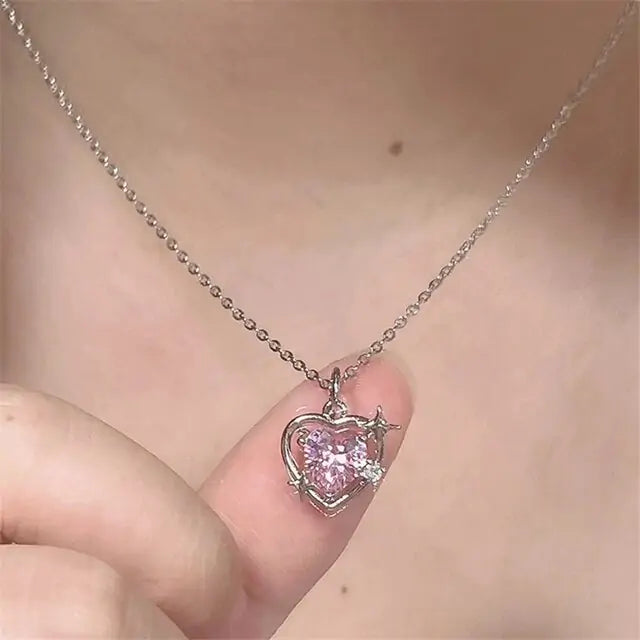 Crystal Heart Star Necklace