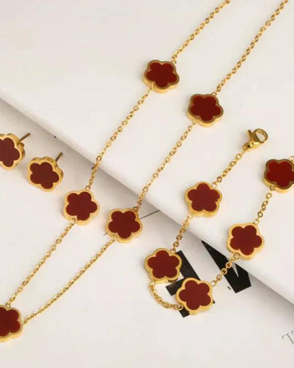 Flora Petal Stainless Jewelry Set