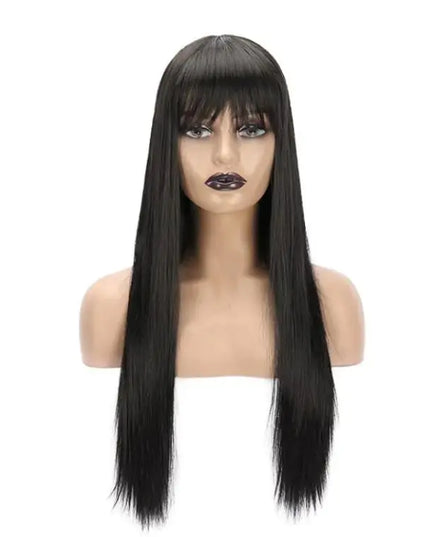 Character Bangs Medium Long Textured Straight Hair