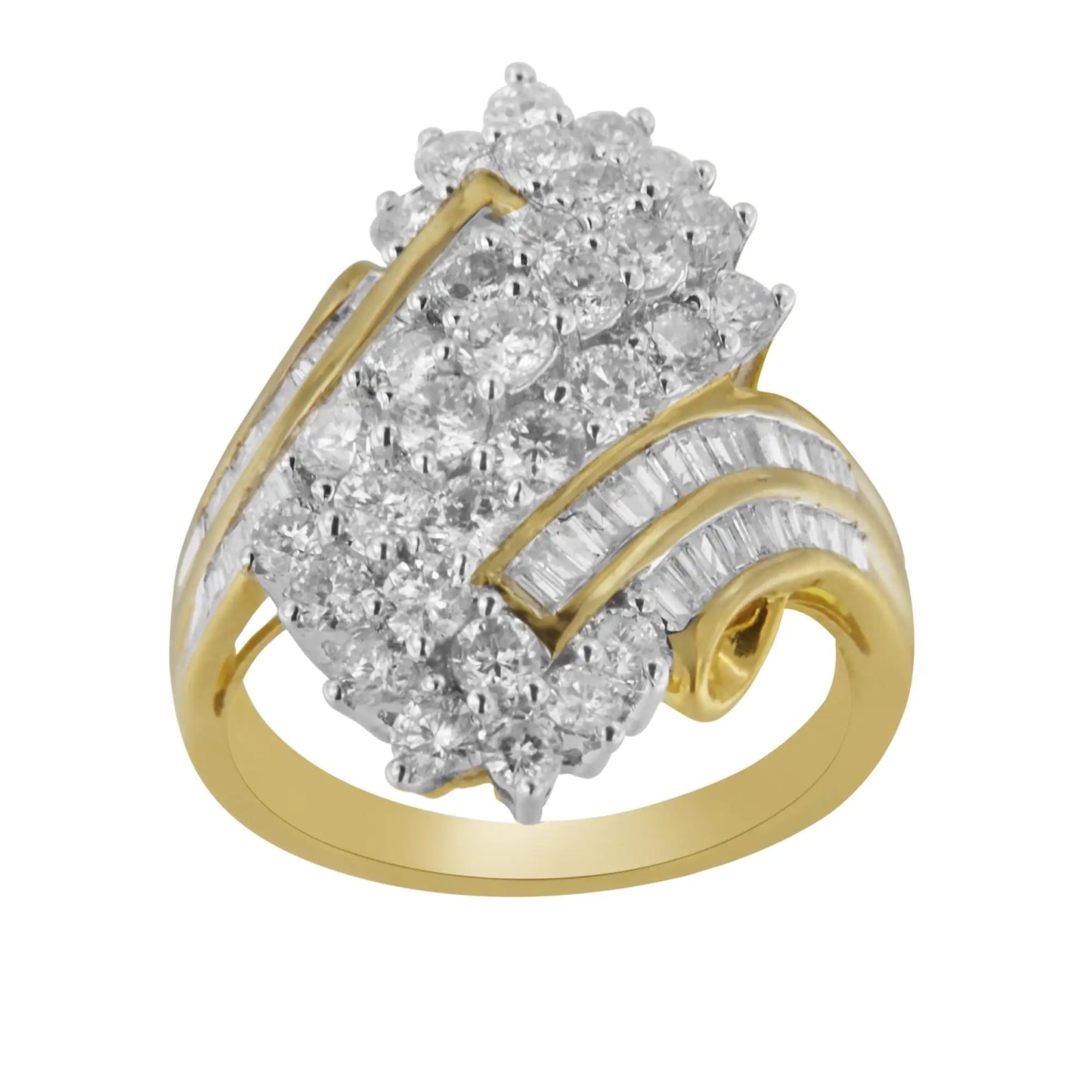 10kt Yellow Gold Diamond Cluster Ring (2 5/8 cttw, H-I Color, SI2-I1 Clarity)