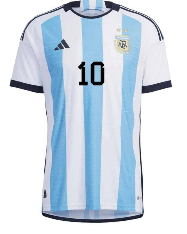 Messi #10 Premium Soccer 2022 Argentina World Cup Champions - Home Jersey by Adidas