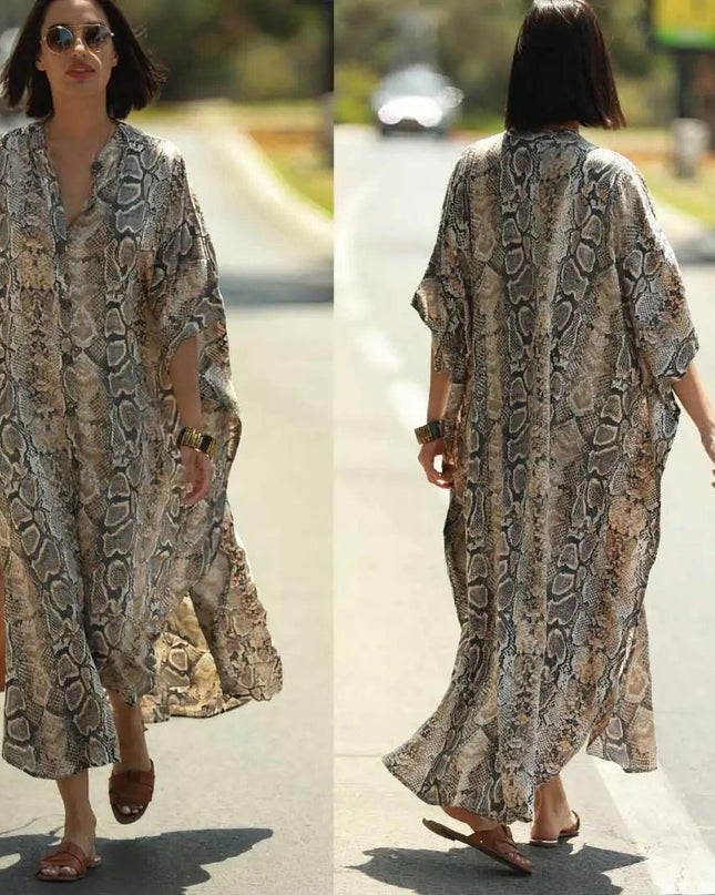 Wide Dress -Python Print