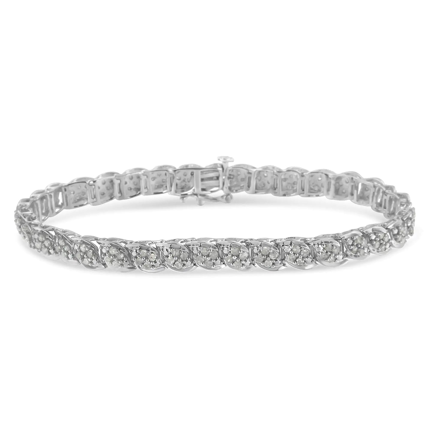 Sterling Silver Diamond Link Bracelet (2 cttw, I-J Color, I3 Clarity)