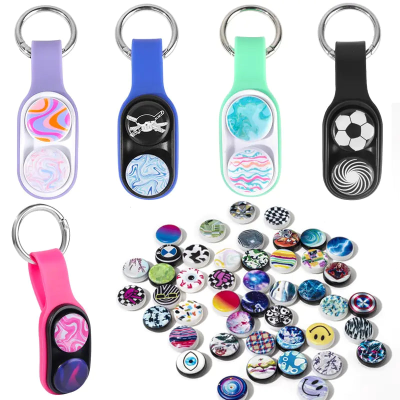 Fingertip Rotary Elastic Magnet Keychain