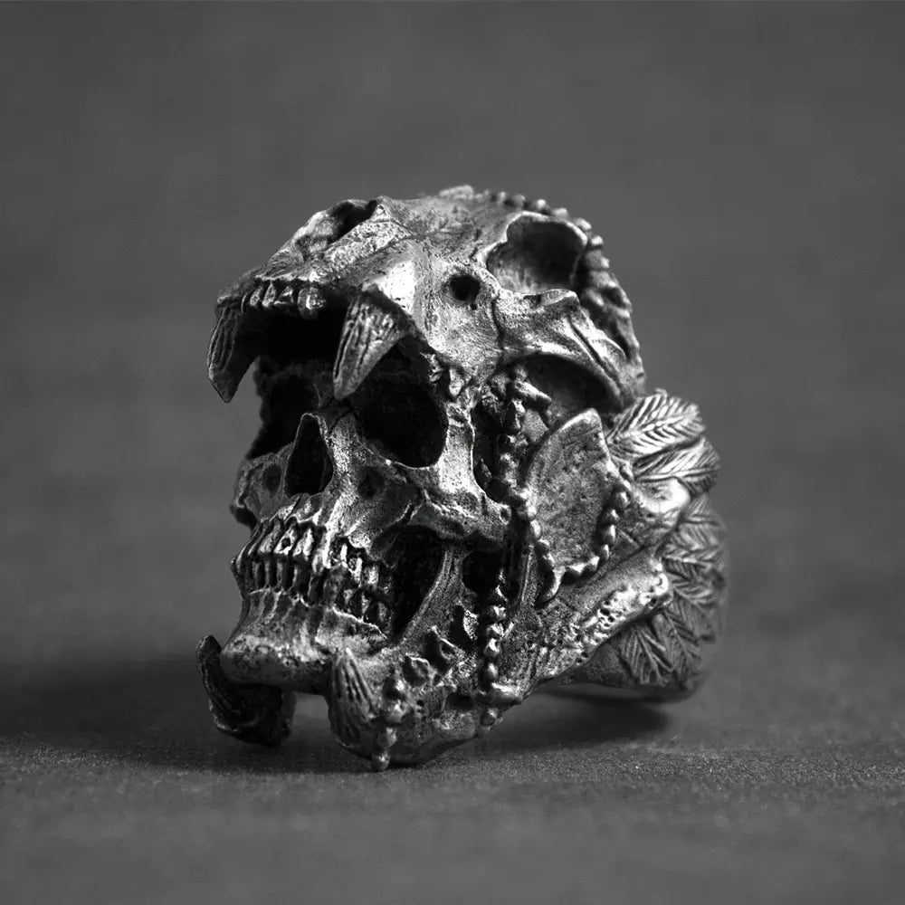 Vintage Indian Jaguar Warrior Skull