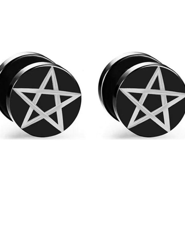 Small Black Punk Stud Earrings