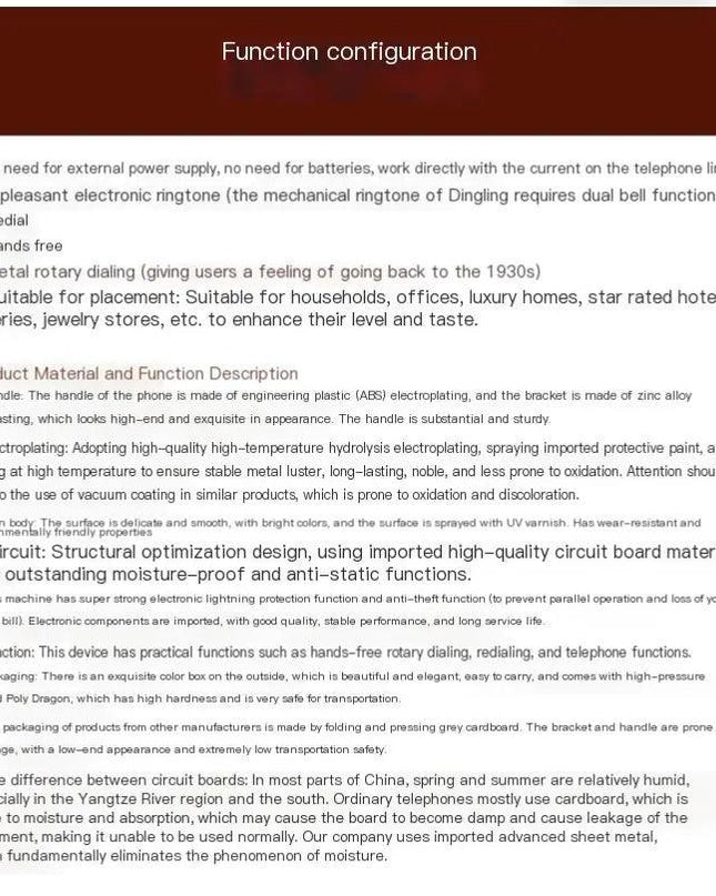 Retro Vintage Telephone Landline Home