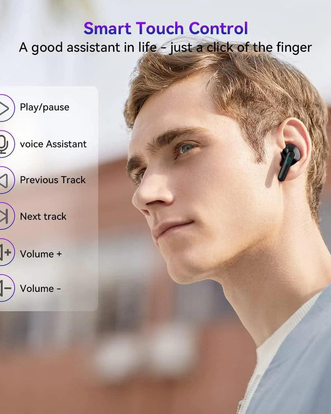 Bluetooth Earbuds Headset 5.3 Wireless Noise Cancelling TWS Trucker Waterproof