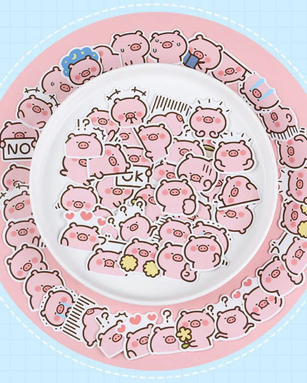 40 Cute Pink Pig Stickers