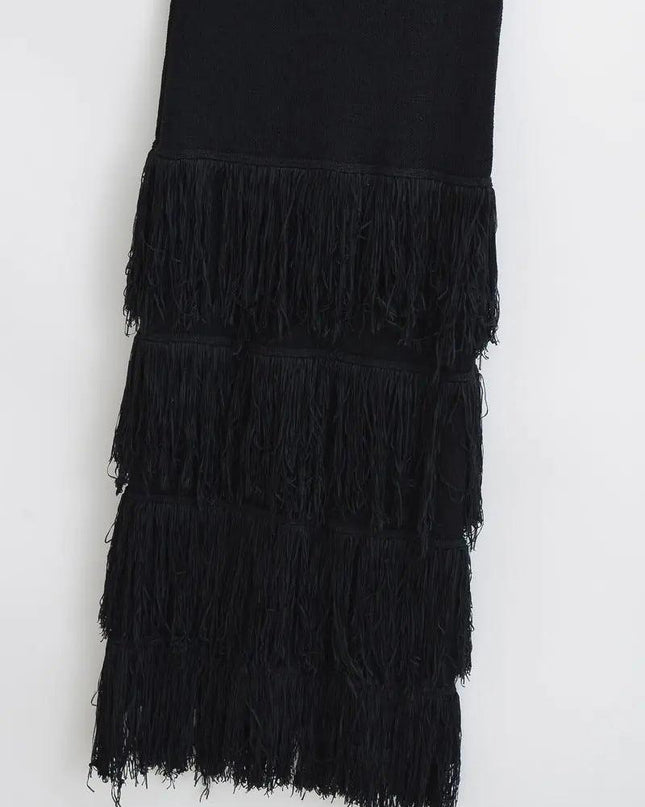 Tiered Tassel Knit Dress