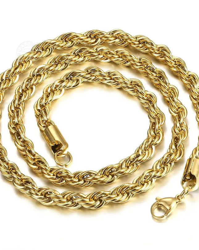Twisted Rope Link Chain Necklace