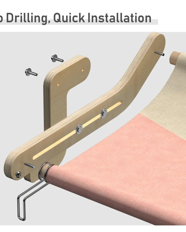 Sturdy Cat Window Perch Wooden Assembly