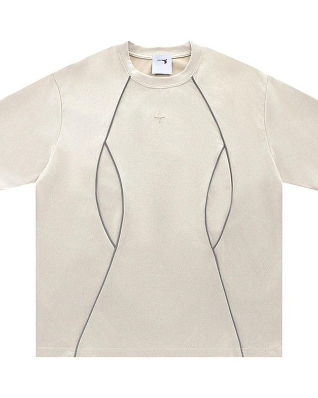 Suede T-shirt Reflective Striped