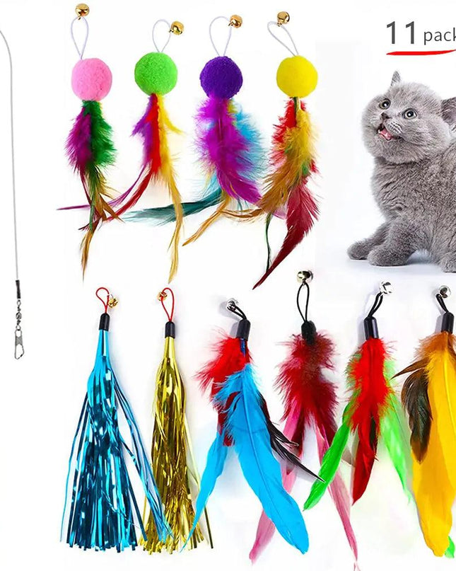 Retractable Cat Feather Toy for Indoor Cats