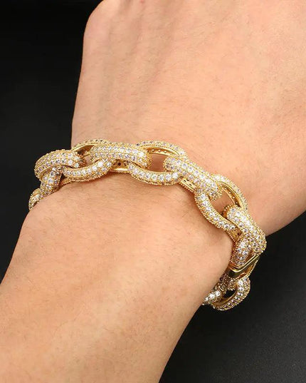 Heavy Rock Iced Out Cuban Charm Bracelets