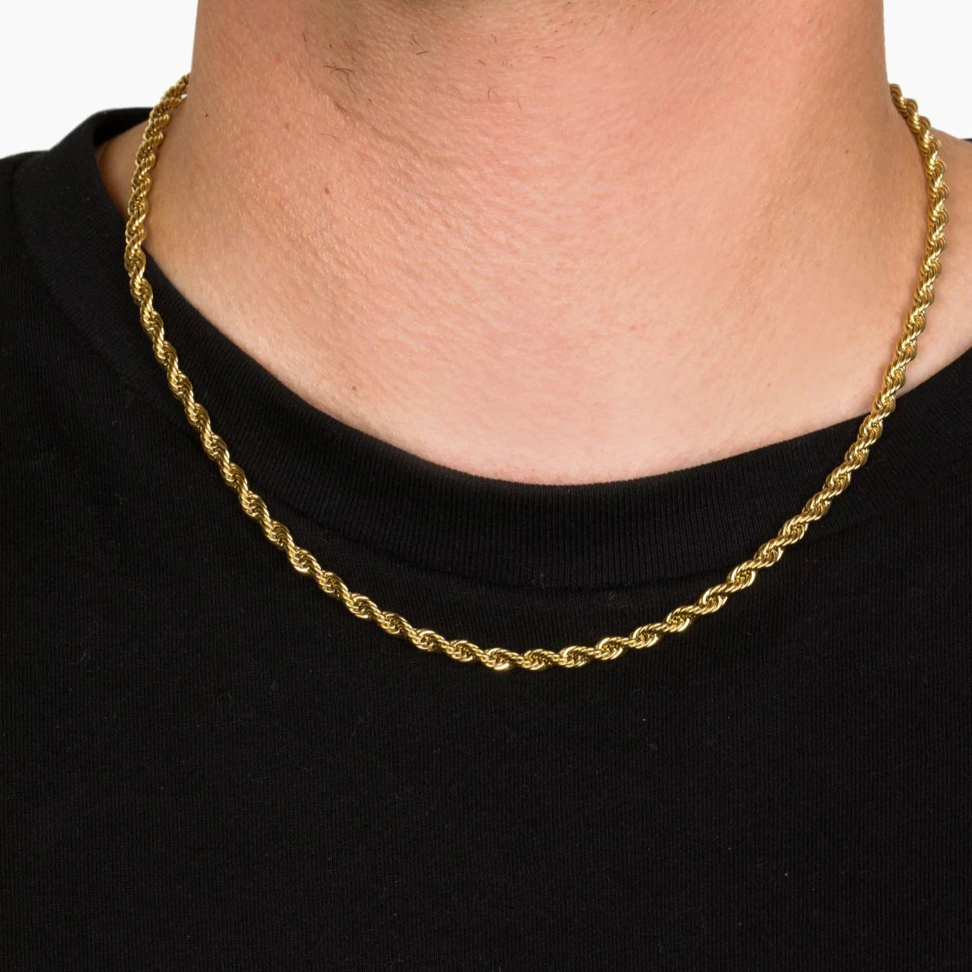 Gold Plated 5mm Rope Chain Necklace