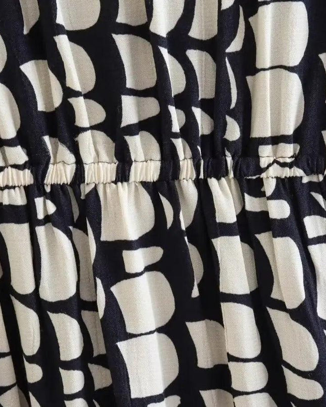 Elastic Waist Printed Dress