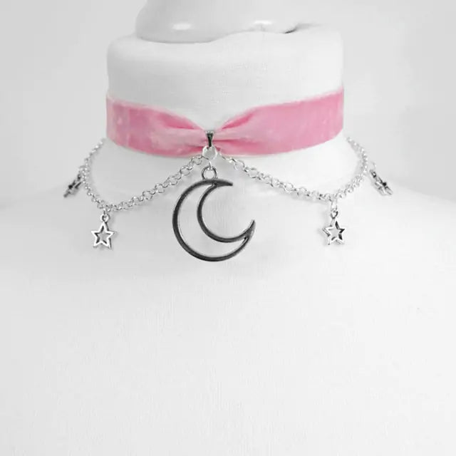 Black Crescent Moon Necklace