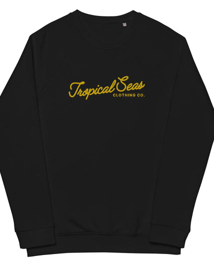 Embroidered Tropical Seas Organic Raglan Sweatshirt