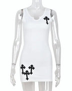 White U Neck Black / Small