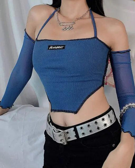 Blouse Top Long Sleeve Cropped Shirts