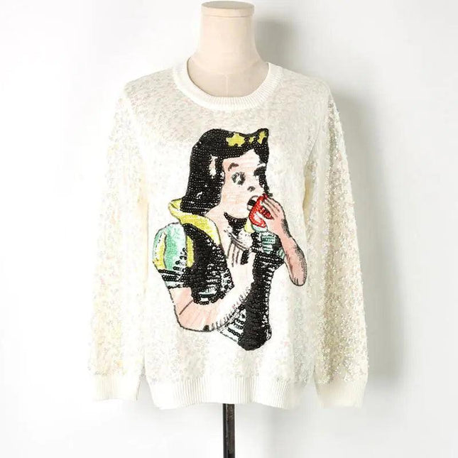 Snow White Sequin Sweater