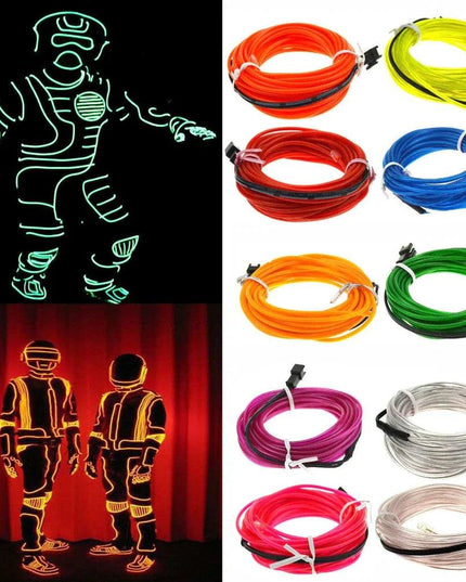 Neon LED Light Glow EL Wire String Strip Rope Tube Decor Car Party + Controller