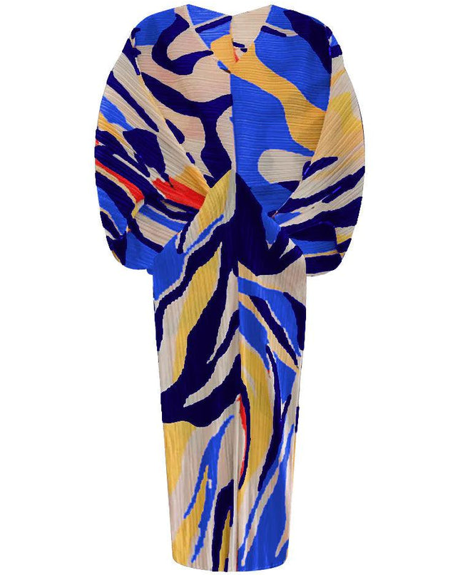 Long Leaf Pleated Dress