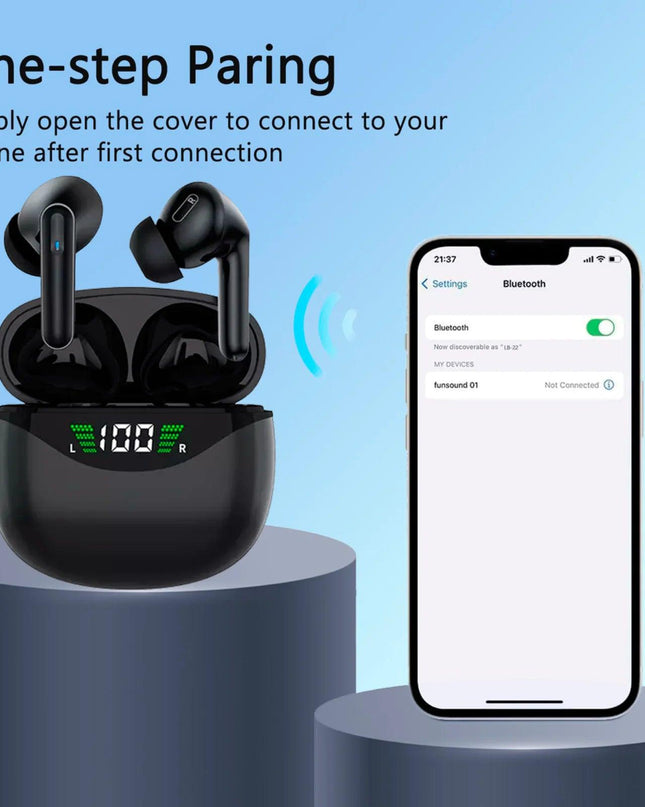 Bluetooth Earbuds Headset 5.3 Wireless Noise Cancelling TWS Trucker Waterproof