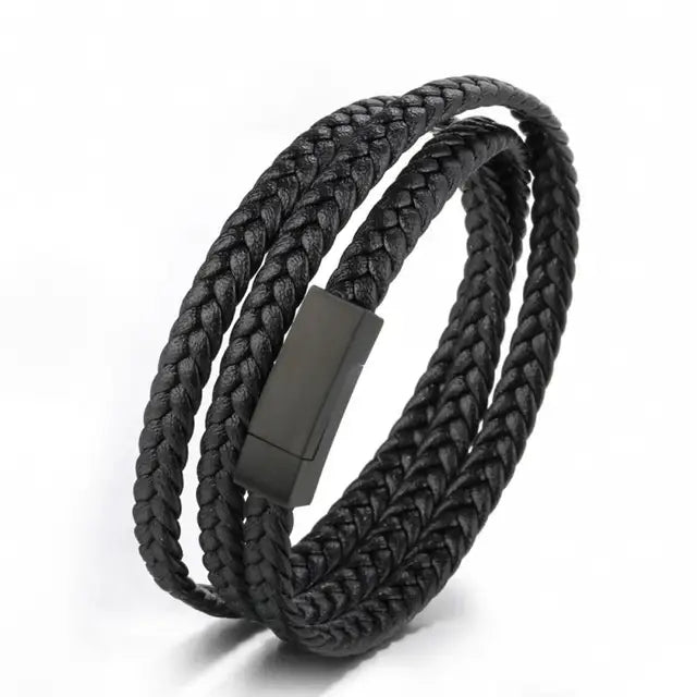 Classic Hand Woven Multi-Layered Leather Bracelet