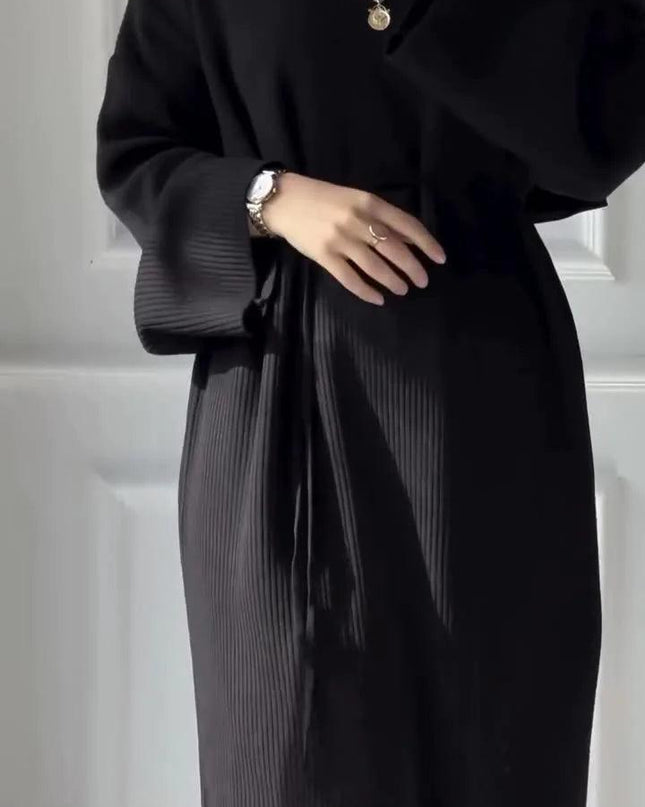 Women's Casual Knit Dress with Lace-Up