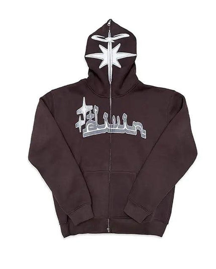 Full Zip Star Print Hoodies