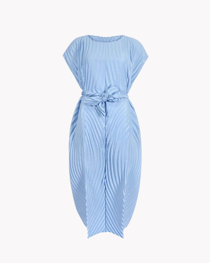 Round Collar Pleated Dress