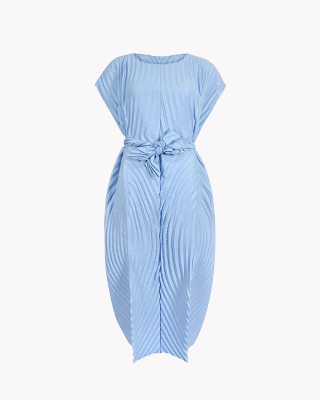 Round Collar Pleated Dress