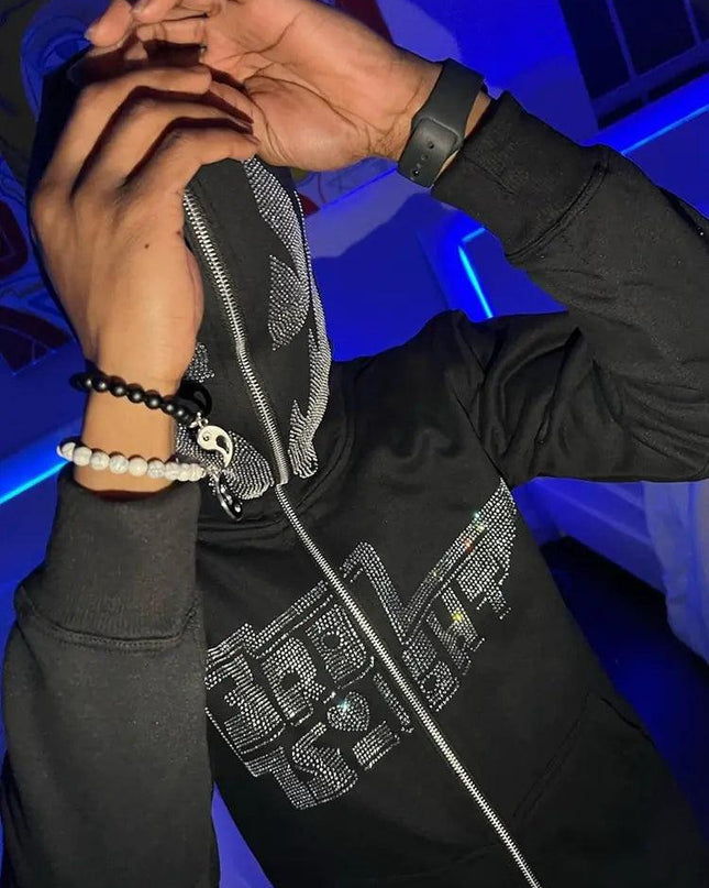 Rhinestone Skeleton Hoodies