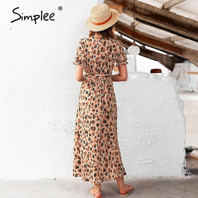 Simple Leopard Print Dress