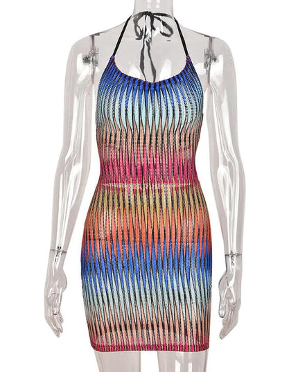 Gradient Mesh Mini Dress