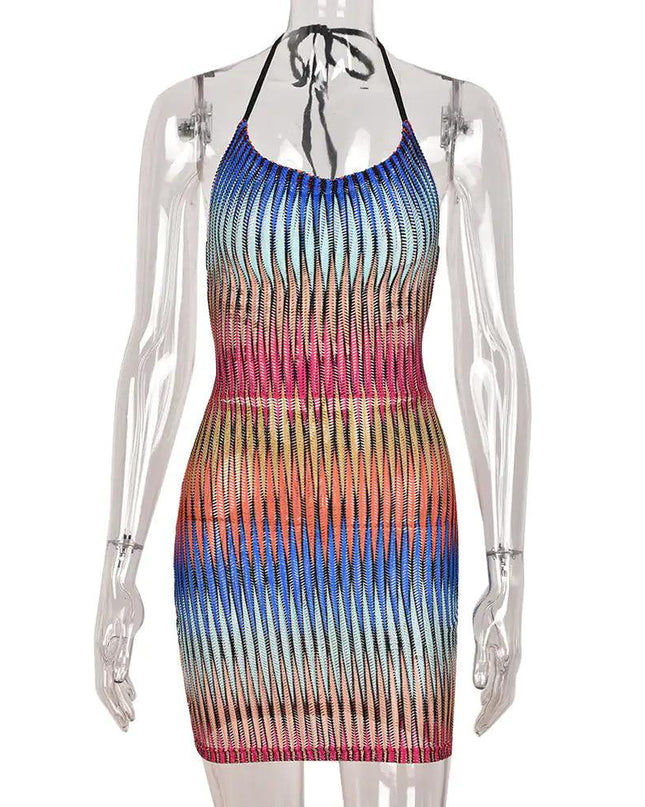 Gradient Mesh Mini Dress