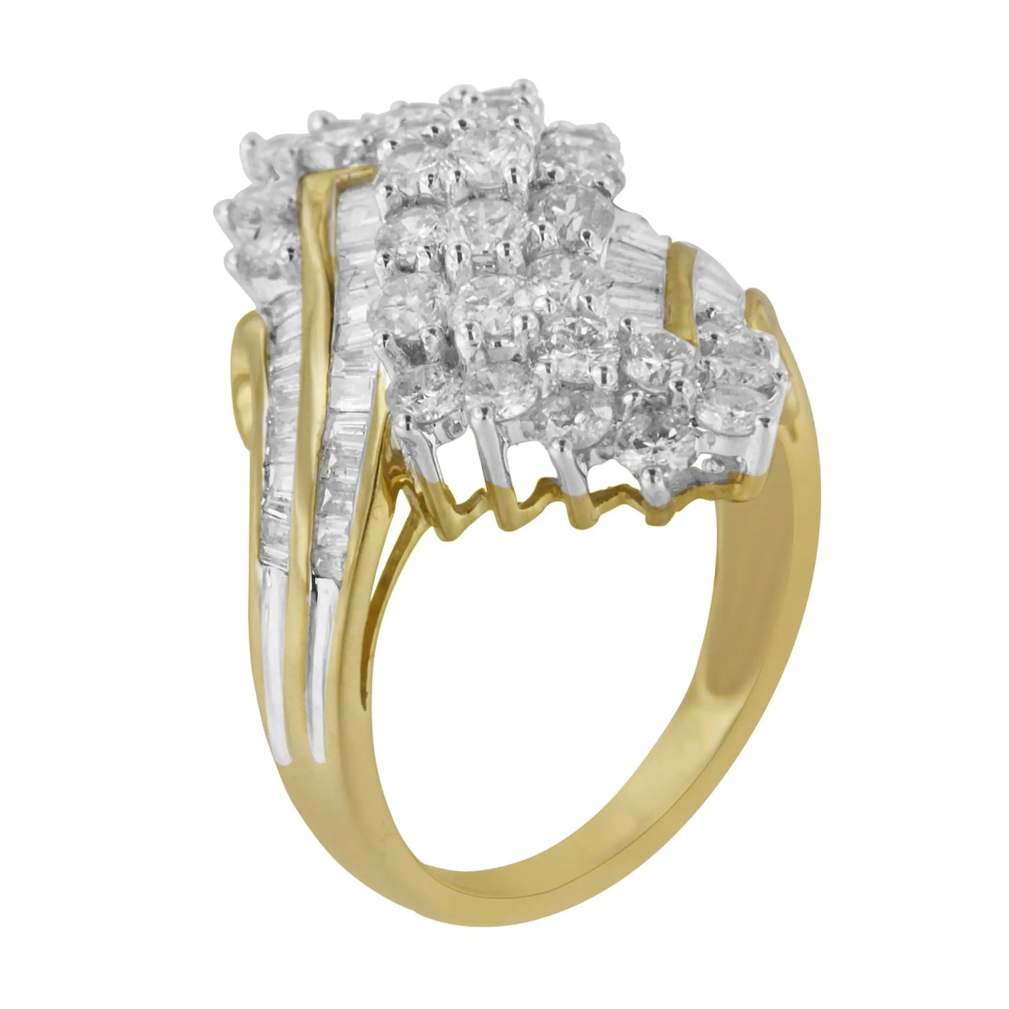 10kt Yellow Gold Diamond Cluster Ring (2 5/8 cttw, H-I Color, SI2-I1 Clarity)