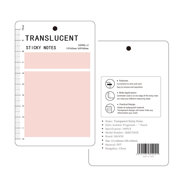 Transparent Waterproof Sticky Notepads