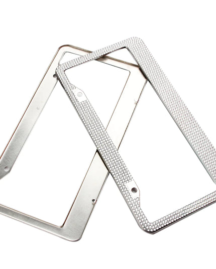 2PCS Bling License Plate Frame Glitter Crystal Sparkling Rhinestone Diamond Caps